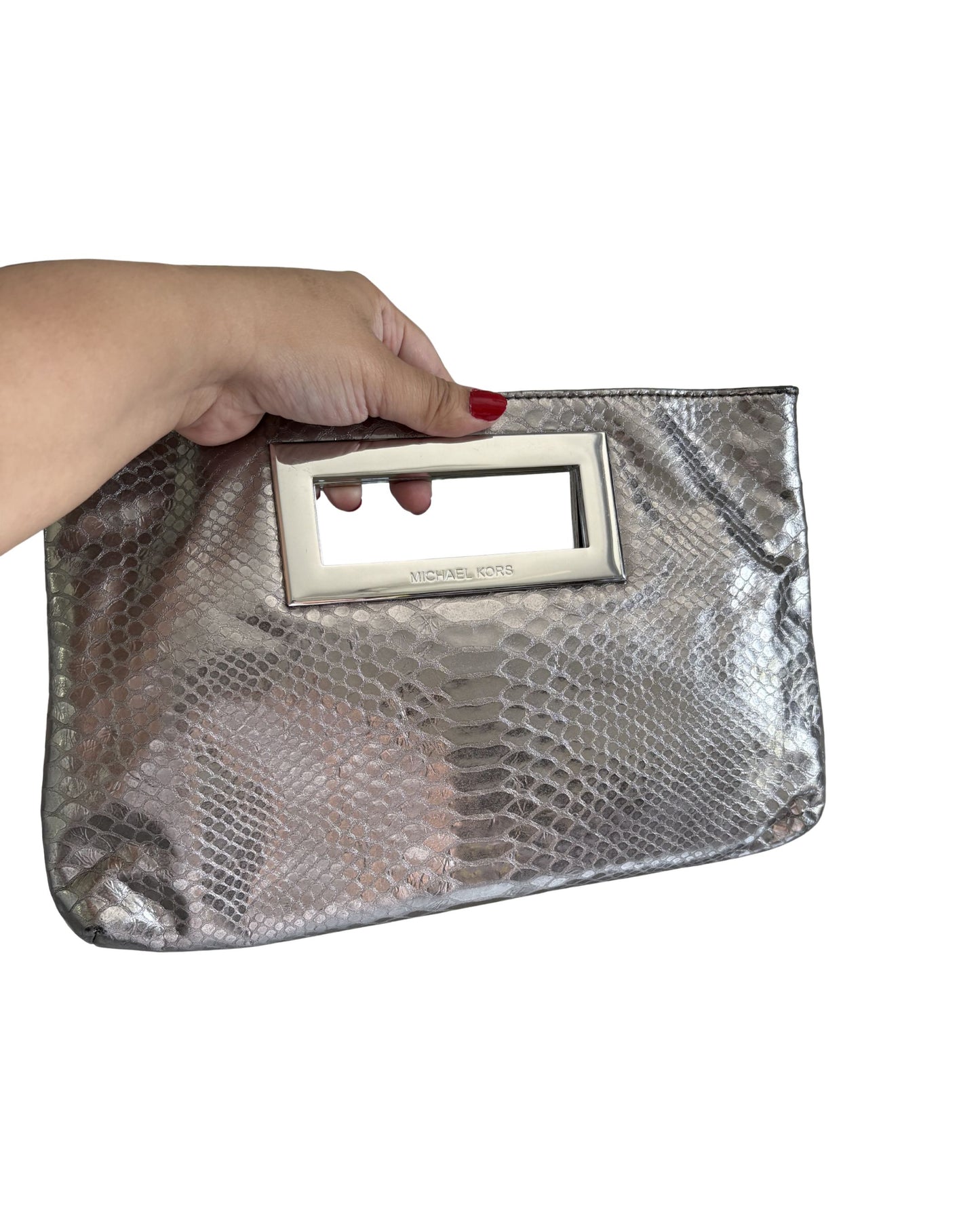 Michael Kors Python Embossed Leather Clutch