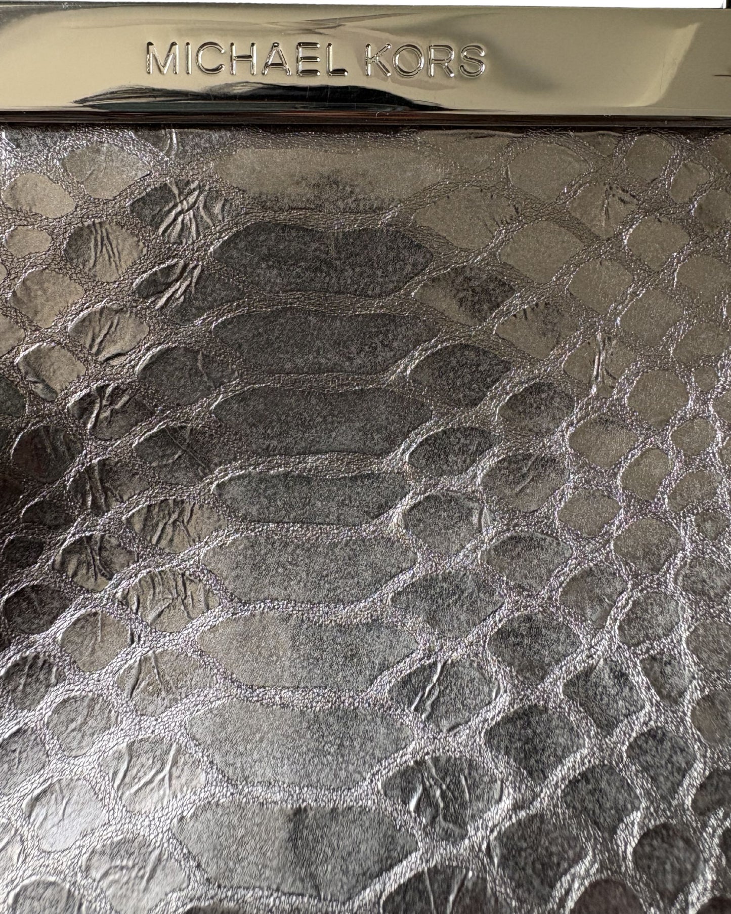 Michael Kors Python Embossed Leather Clutch