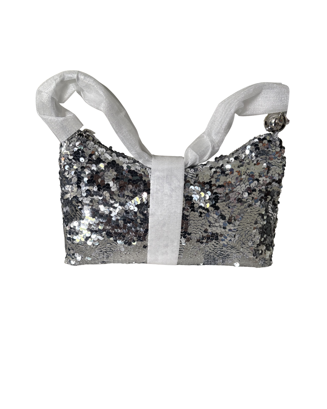Charles and Keith Jesmyn Sequinned Two-Way Bag - Silver