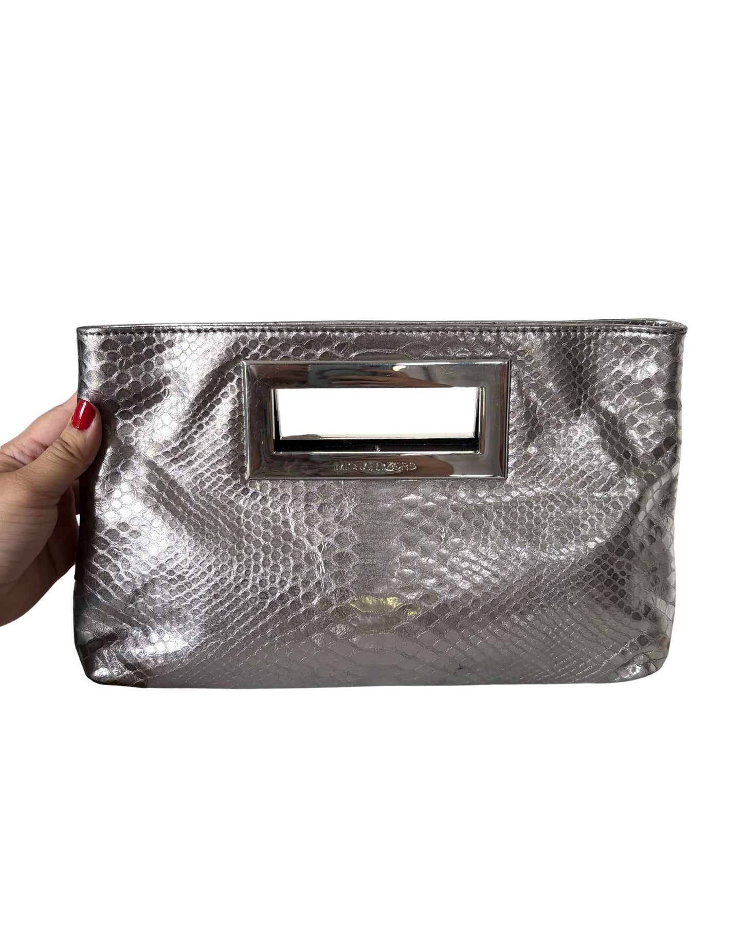 Michael Kors Python Embossed Leather Clutch